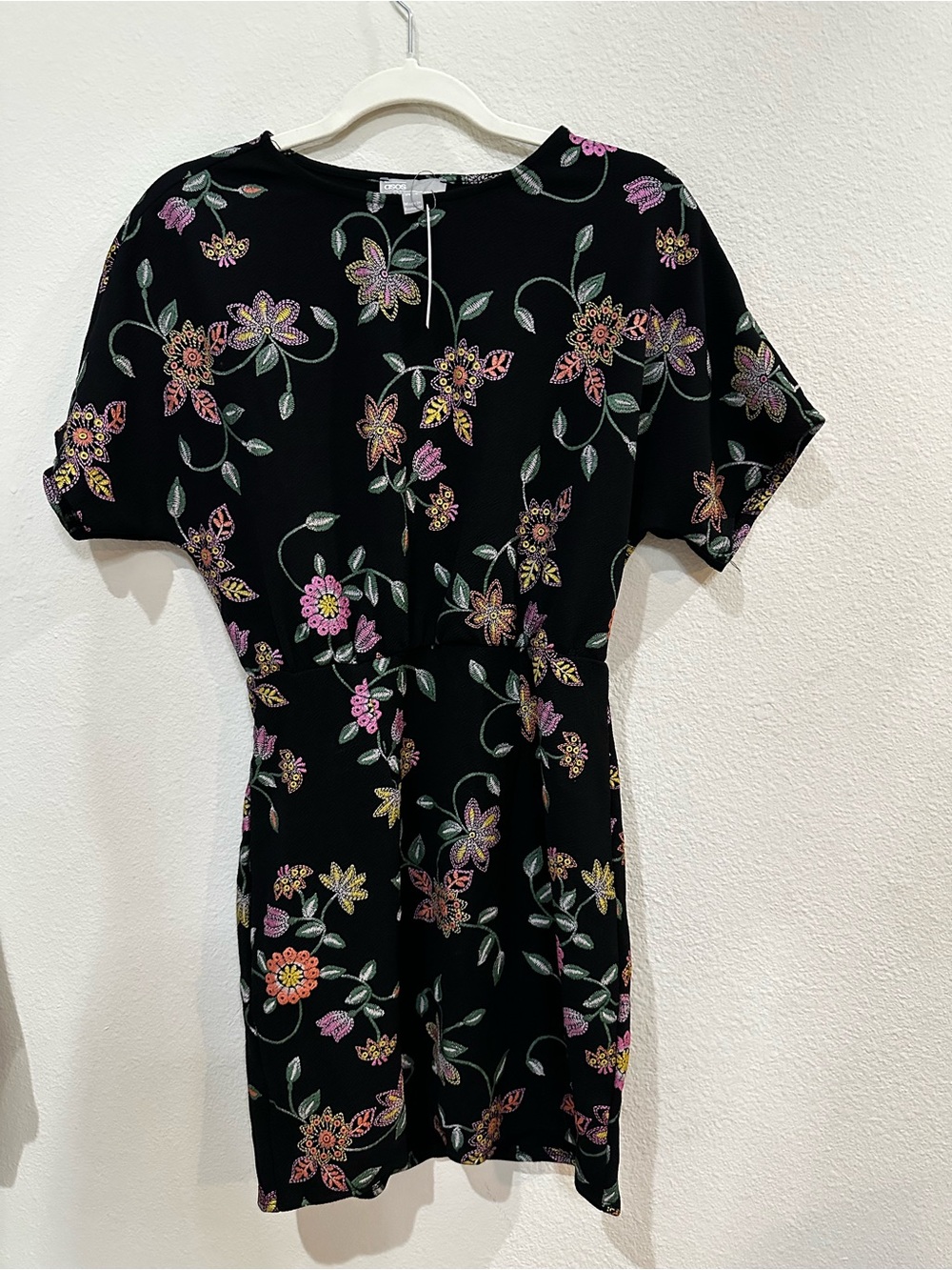 Black Floral Short Sleeve Dress/ small / ASOS NEW
